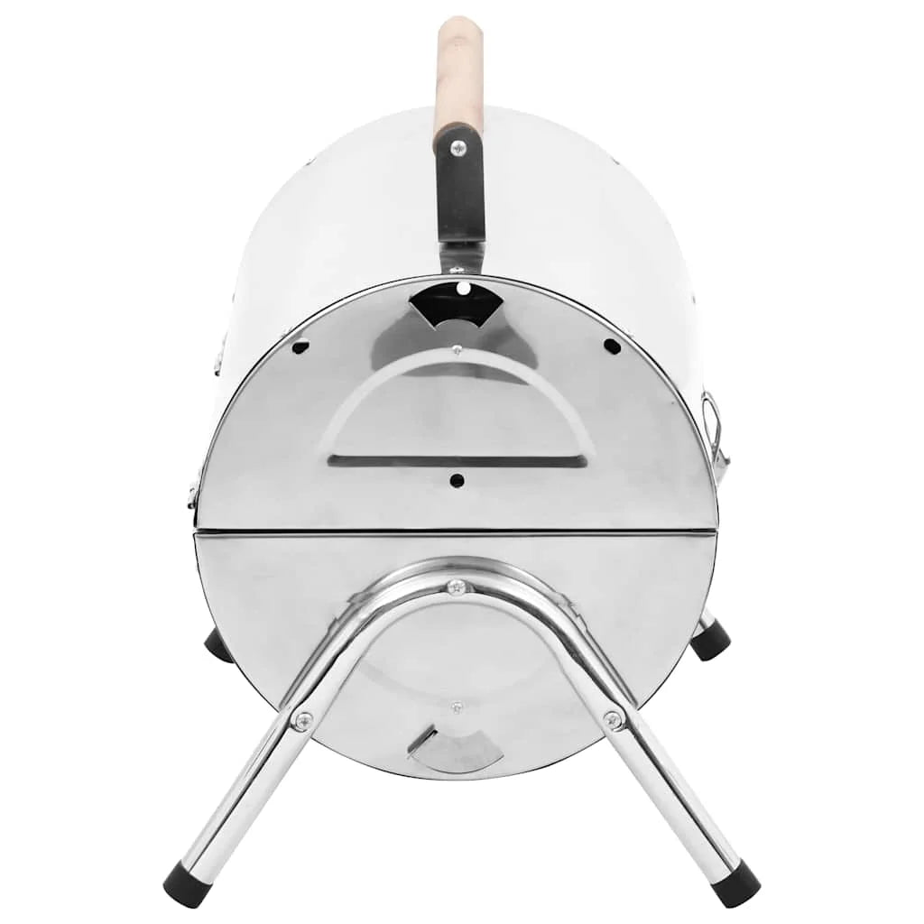 Barbecue Portable en Acier Inoxydable avec Couvercle – Barbecue Charbon de Bois pour Table de Jardin, Idéal pour Pique-nique, Plage et Camping