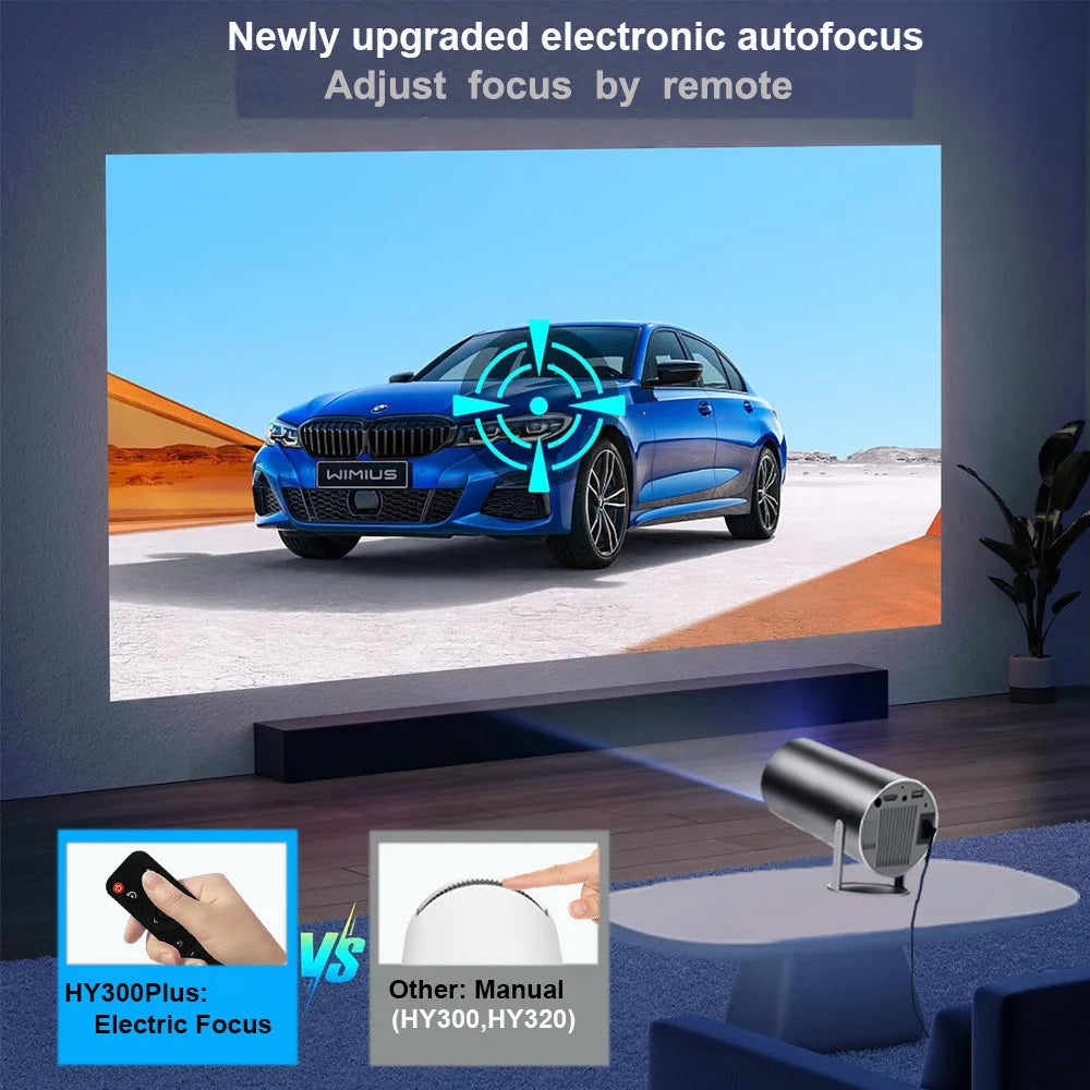 Projecteur portable DITONG HY300 Plus HD 4K 1280x720P Android LED Vidéo Home Theater Cinéma Mini Projecteur Téléphone Movie HY300 Pro"