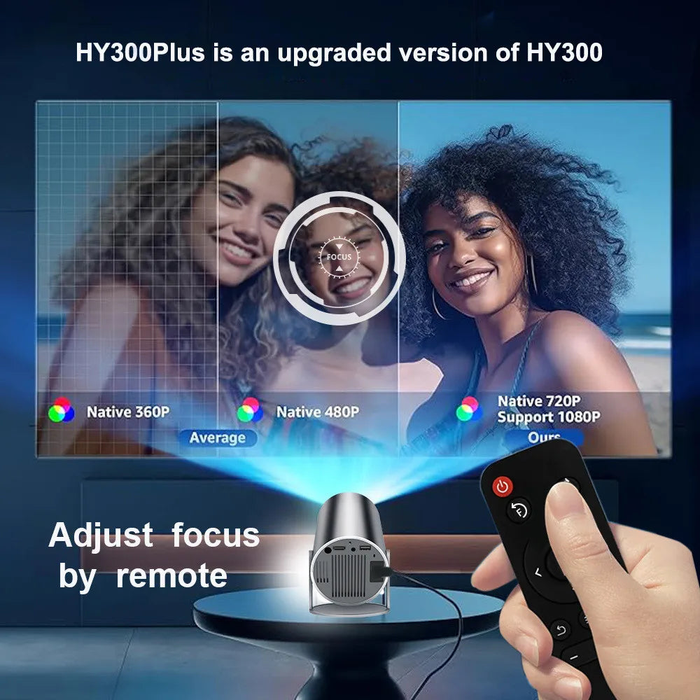 Projecteur portable DITONG HY300 Plus HD 4K 1280x720P Android LED Vidéo Home Theater Cinéma Mini Projecteur Téléphone Movie HY300 Pro"