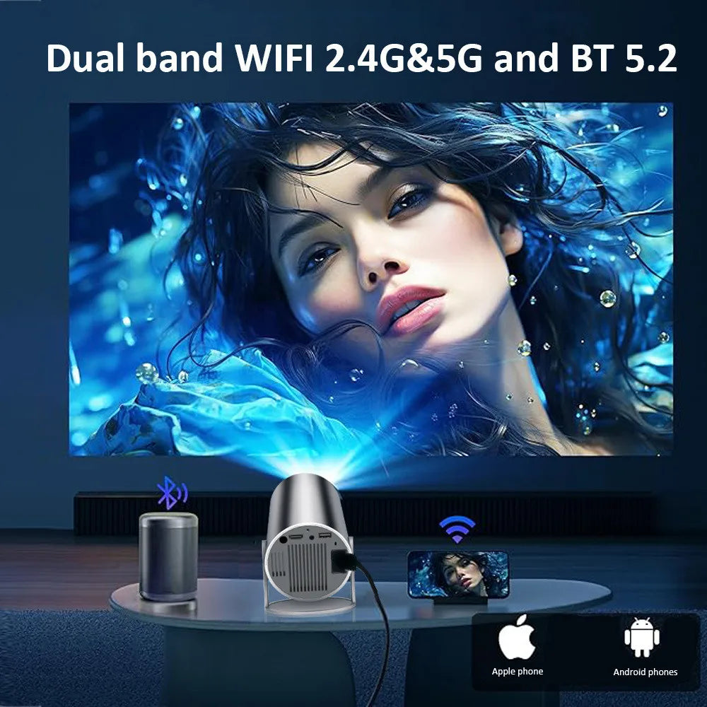Projecteur portable DITONG HY300 Plus HD 4K 1280x720P Android LED Vidéo Home Theater Cinéma Mini Projecteur Téléphone Movie HY300 Pro"